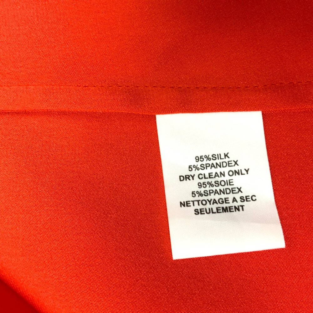 Trina Turk Silk Cold Shoulder Mitchell Scarlet Red Blouse​​ Medium - Picture 4 of 16